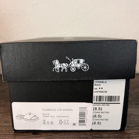 Coach Glossy Black Men's Sandals - Picture 5 of 5